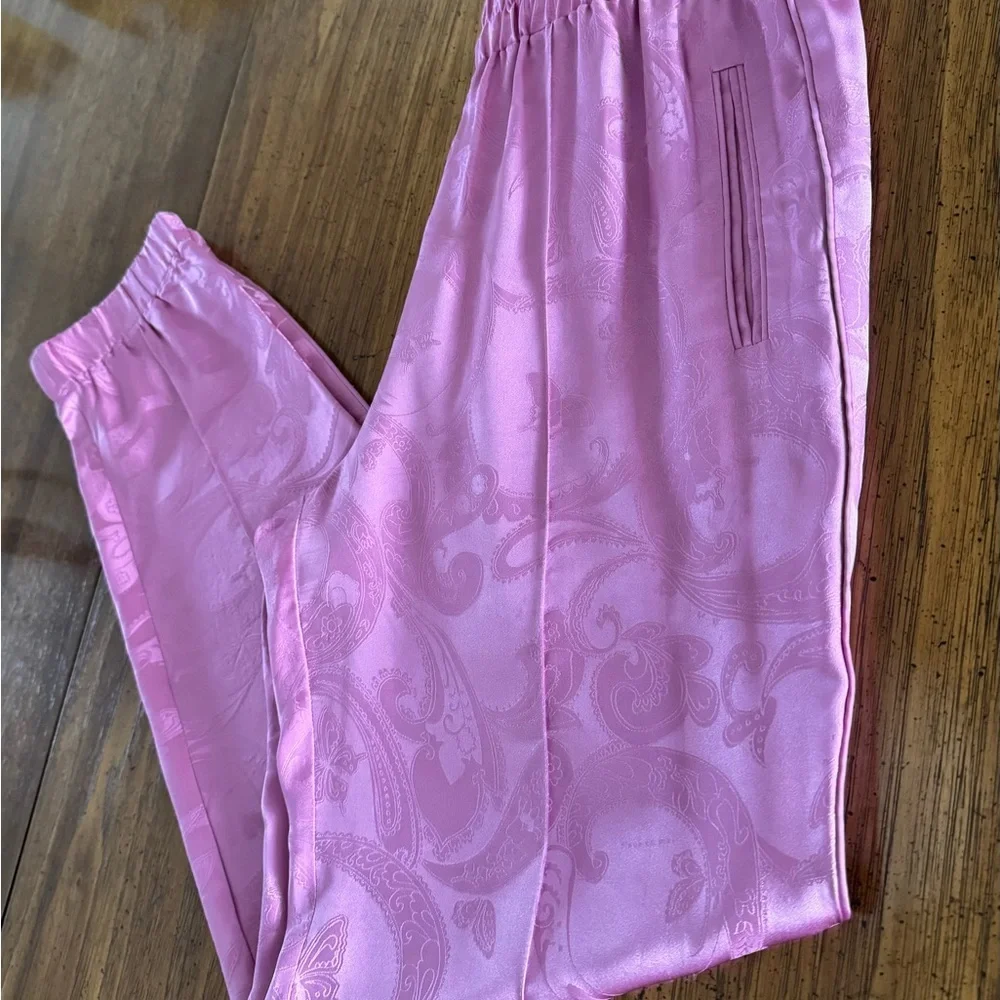 Fleur Du Mal Pajama Track Pant in Azalea Paisley Jacquard Elastic Waist‎ Size M - Picture 12 of 15
